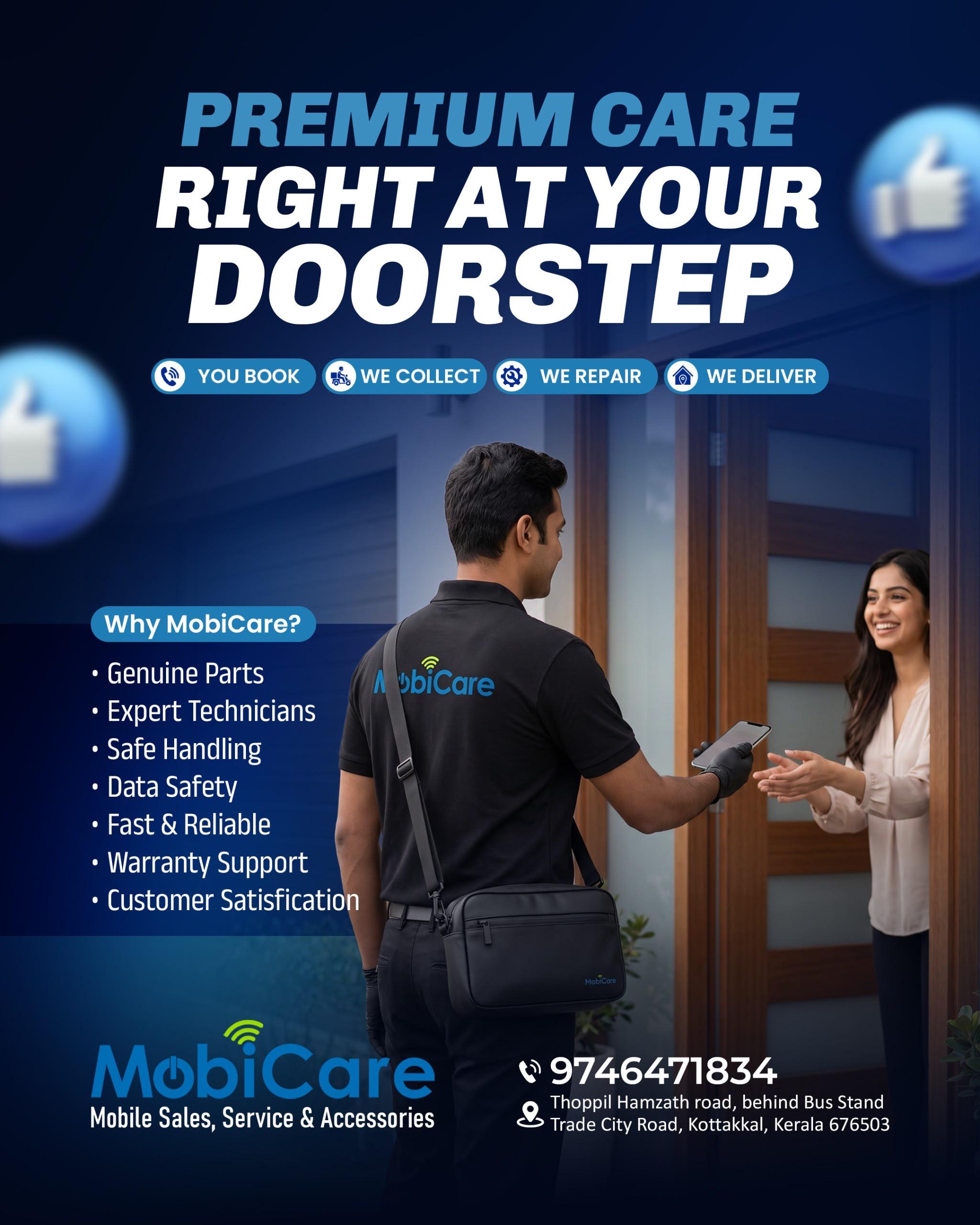 Mobicare Kottakkal repair shop OCA glass lamination and screen service area